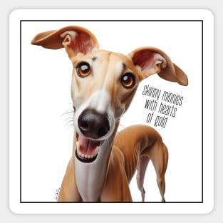 Skinny Minnie Greyhound Dog Magnet